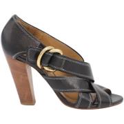 Pre-owned Leather heels Chloé Pre-owned , Black , Dames