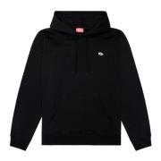 Heren Hoodie van Biologisch Katoen met Ovaal D-Patch Diesel , Black , ...