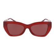 Chique Onregelmatig Frame Zonnebril Michael Kors , Red , Dames