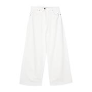 Witte Wide Leg Denim Jeans Semicouture , White , Dames