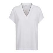 Witte T-shirts en Polos V-hals Brunello Cucinelli , White , Dames