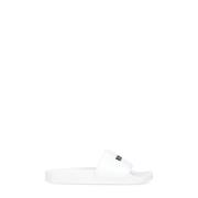 Witte Rubberen Slippers met Logo Relief Msgm , White , Dames