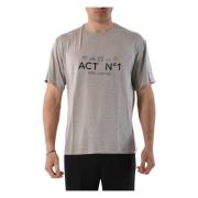 Katoenen T-shirt met bedrukt logo ACT N°1 , Gray , Heren