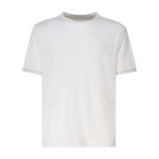 Wit Linnen Katoenen T-shirt Ronde Kraag Eleventy , White , Heren