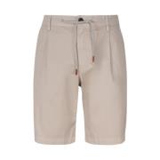 Taupe Bermuda Shorts van katoenmix Eleventy , Beige , Heren