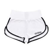 Geborduurde logo mini shorts - Wit Guess , White , Dames