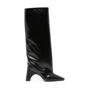 Zwarte Leren Hoge Hak Instap Schoenen Coperni , Black , Dames