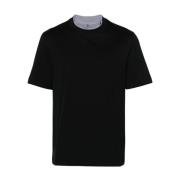 Zwarte T-shirts Polos voor mannen Brunello Cucinelli , Black , Heren