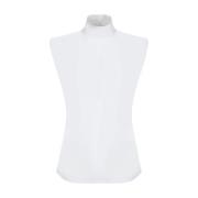 Wit Mouwloos Bodysuit Compact Katoenen Canvas Max Mara , White , Dames
