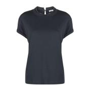 Donkergrijze T-shirts Polos voor vrouwen Brunello Cucinelli , Gray , D...