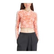 Drie Strepen Lange Mouw Top Adidas , Pink , Dames