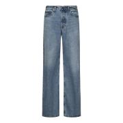 Blauwe relaxed-fit laagbouw denim jeans Armarium , Blue , Dames