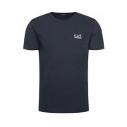 Basis Katoenen T-shirt met Klein Logo Emporio Armani EA7 , Blue , Here...