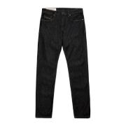 Donkerblauwe Five-Pocket Denim Jeans Diesel , Blue , Heren