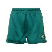 Groene Satijnen Shorts Damesmode Adidas Originals , Green , Dames