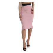 Roze Hoge Taille Pencil Rok Dolce & Gabbana , Pink , Dames