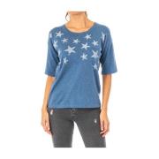 Blauw 3/4 Mouw Jersey met Sterontwerp La Martina , Blue , Dames