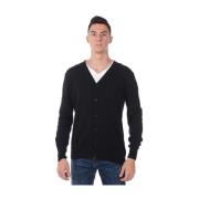 Gebreide Cardigan Sweater Daniele Alessandrini , Black , Heren