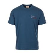 Blauw Geborduurd T-shirt en Polo MC2 Saint Barth , Blue , Heren