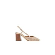 Champagne Slingback Pumps Bobbies Paris , Beige , Dames