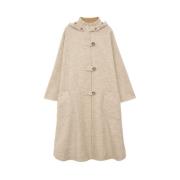 Beige/Ecru Wollen Cape met Capuchon Ines De La Fressange Paris , Beige...