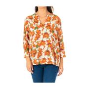 Bloemen 3/4 Mouw Blouse Multicolor La Martina , Multicolor , Dames