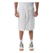 Cargo Bermuda shorts van nylon Ten C , White , Heren