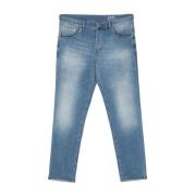 Blauwe Denim Tapered Leg Jeans PT Torino , Blue , Heren