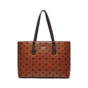 Logo Print Bruine Tas met Rits Liu Jo , Brown , Dames