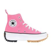Roze Witte Dames Sneakers Run Star Hike Hi Converse , Pink , Dames