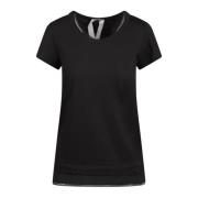 Zijden Detail T-shirt N21 , Black , Dames