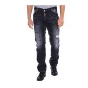 Rechte Snit Lange Broek Dsquared2 , Black , Heren