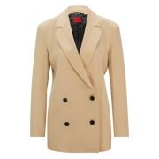 Lange Blazer met karakteristieke voering Hugo Boss , Beige , Dames