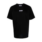 Geborduurd Logo T-shirt - Zwart Moschino , Black , Heren