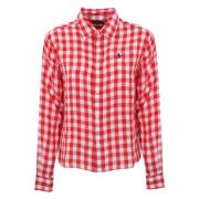 Rode Linnen Overhemd Lange Mouw Knoopsluiting Ralph Lauren , Multicolo...