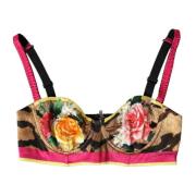 Zijde Blend Bloemen Bustier Crop Top Dolce & Gabbana , Multicolor , Da...