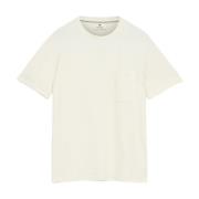 Relaxed Fit Katoenen T-shirt met Structuur Anerkjendt , White , Heren