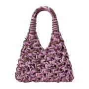 Rafia Zomer Tas Hibourama , Purple , Dames