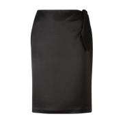 Rechte rok met tailleband Saint Laurent , Black , Dames