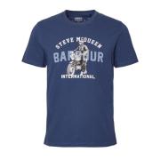 Speedway T-Shirt Gewassen Kobalt Barbour , Blue , Heren