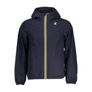 Blauwe Waterdichte Sportjas met Capuchon K-Way , Blue , Heren