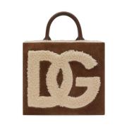 Bruine leren boodschappentas Dolce & Gabbana , Brown , Dames