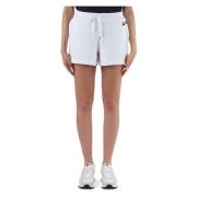 Katoenen Sportieve Shorts met Elastische Taille Sun68 , White , Dames