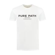 T-shirt met Voorkant Print Korte Mouw Pure Path , White , Heren