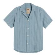 Luxe Gestreept Terry Shirt OAS , Blue , Heren