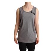 Grijze Mouwloze Ronde Hals Tanktop Dolce & Gabbana , Gray , Dames