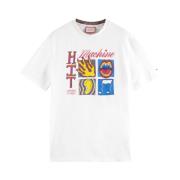 Wit Regular-Fit Front Artwork T-Shirt Scotch & Soda , White , Heren