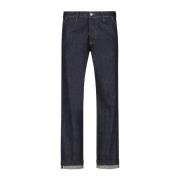 Denim Chino Broek Regular Fit Tela Genova , Blue , Heren