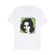 Grafische Print Katoenen T-Shirt Comme des Garçons , White , Heren