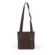 Donkerbruine leren Crossbody tas Howard London , Brown , Heren